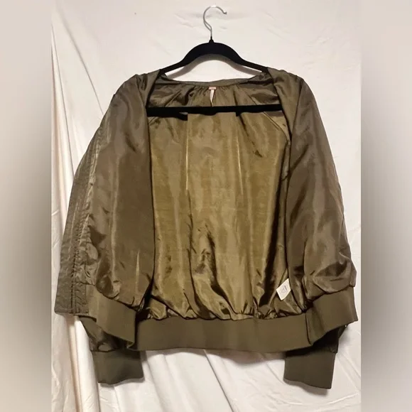 FREE PEOPLE Midnight Bomber Jacket - Moss Fall Winter Casual Trendy Chic - Picture 14 of 15